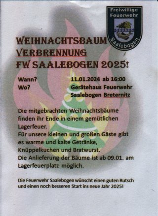 Weihnachtsbaumverbrennen Breternitz