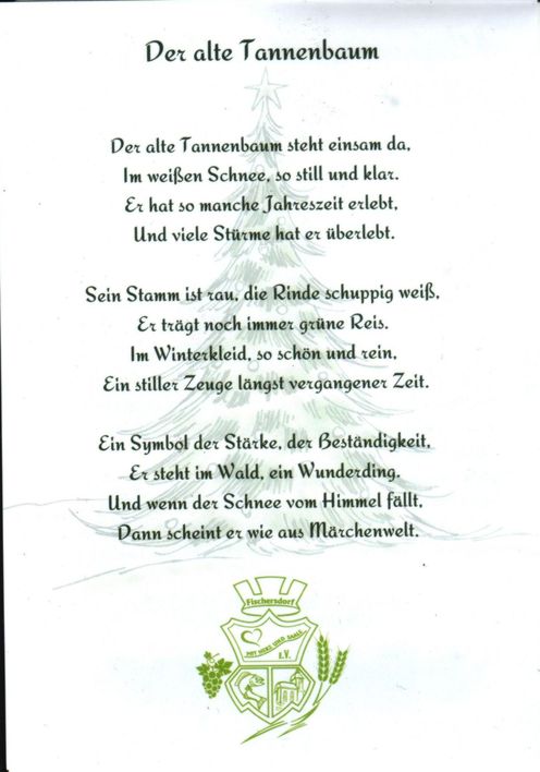 Gedicht: Der alte Tannenbaum