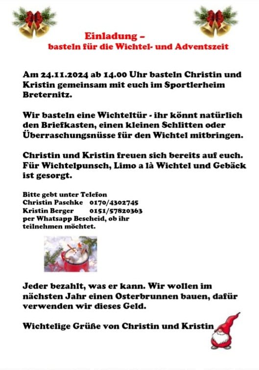 Flyer Wichtelbasteln 2024